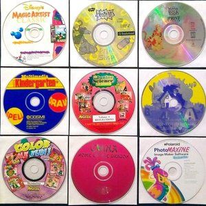 KIDS LOT #12 1997-1998 - 9 Vintage PC-CDs